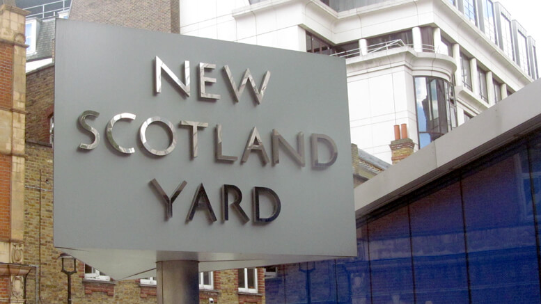 The sigh outside Scotland Yard in London.